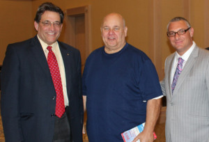 State Sen. Steven Landek, Town President Larry Dominick, and Municipal Attorney Michael Del Galdo